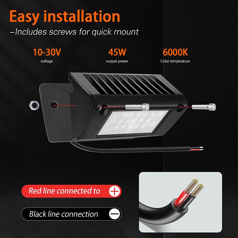 Factory Wholesale Aluminum 5 Inch 45w White Yellow Exterior Light Led Outdoor Camper Lights RV Porch Light for RV Trailer Camper