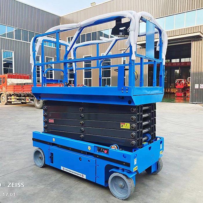6M 12 Metre High Quality Aerial Work Platform 450KG Man Lift 4 Wheels Fully Automatic Walking Auto Electric Scissor Lift