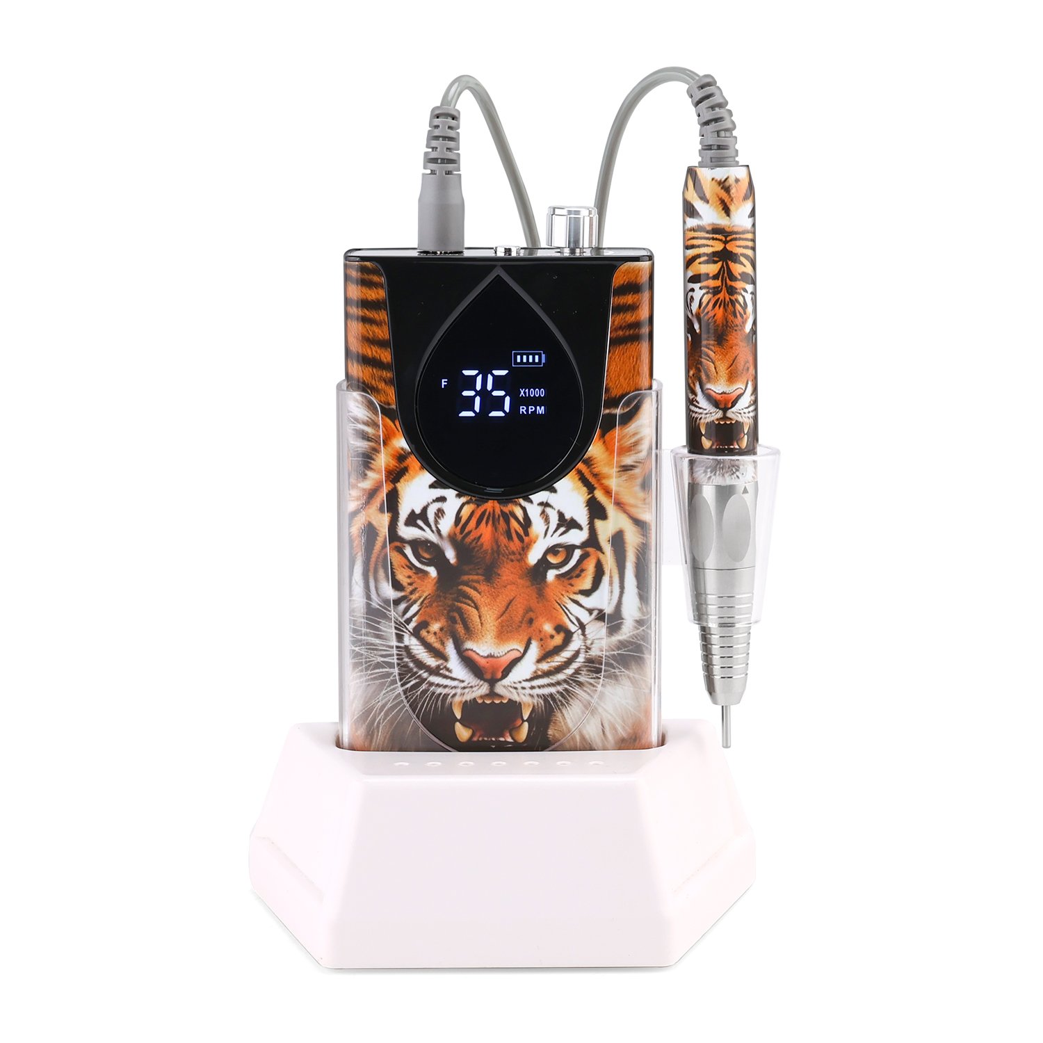 Leopard Style Aluminium Alloy Casing 35000 RPM Brushless Motor Nail File Professional Nail Drill Machine
