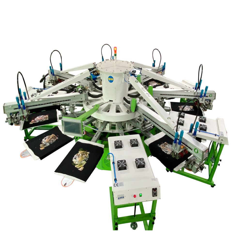 Full Automatic 6 Color 14 Stations Silk Screen Printing Machine