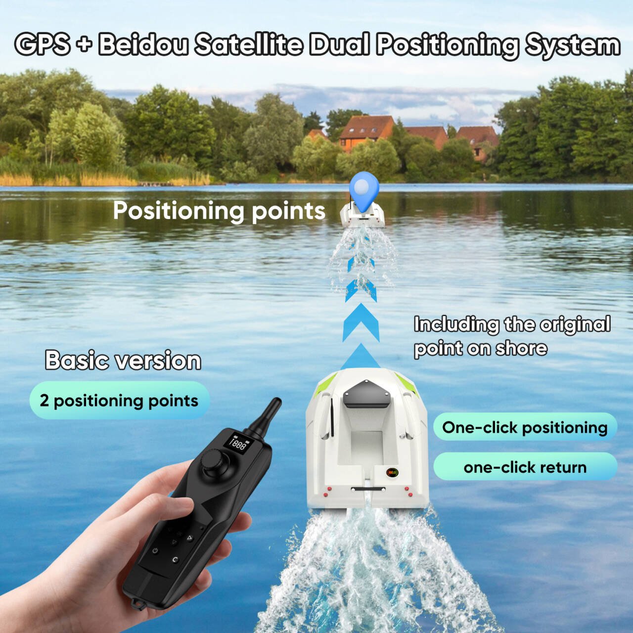 100 GPS Carp Fishing Bait Boat High Power at High Speeds with 2KG Load Remote Control RC for Fishing Product Bait Boats