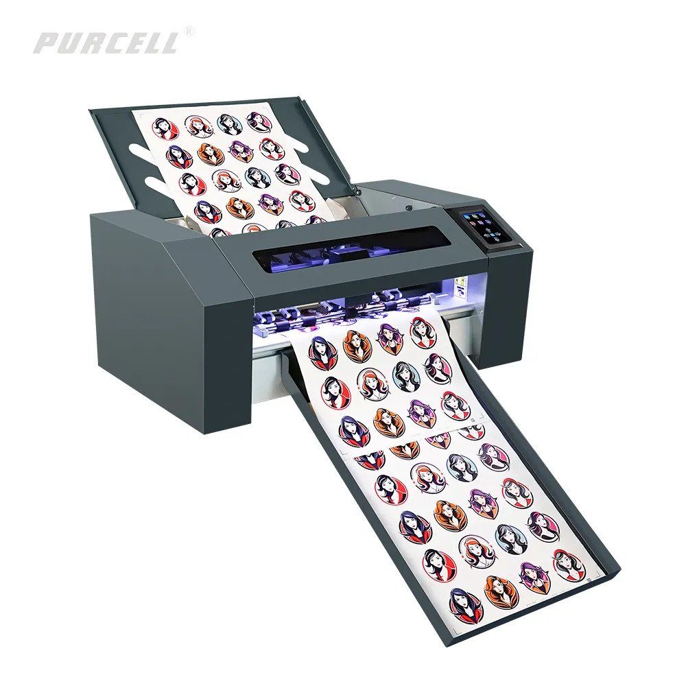 Stepping Motor Adhesive Sticker Digital Die Cutting Machines Auto Feeding A3 A4 Sheet Label Kiss Cut Die Cut with QR Code