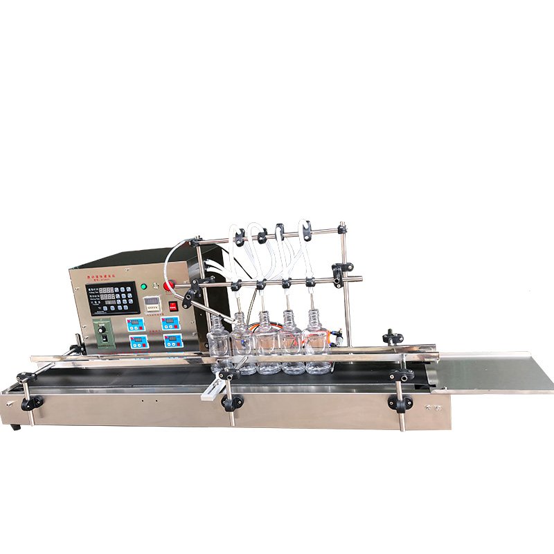 Automatic 4 Heads Vinegar Spirit Liquid Filling Machine With Conveyor Belt