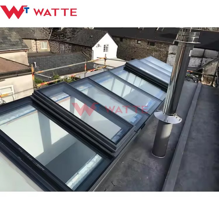 Highly Efficient Performance Aluminum Movable Open Glass Roof Window Rooflight Electric Motorize Sliding Skylight System