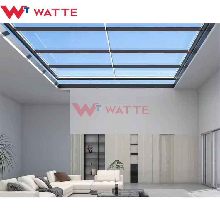 Highly Efficient Performance Aluminum Movable Open Glass Roof Window Rooflight Electric Motorize Sliding Skylight System