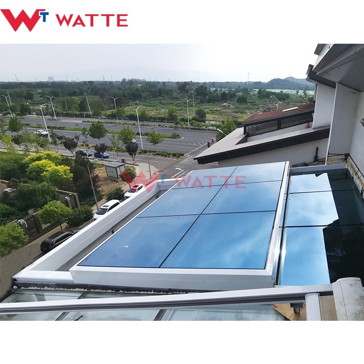 Highly Efficient Performance Aluminum Movable Open Glass Roof Window Rooflight Electric Motorize Sliding Skylight System