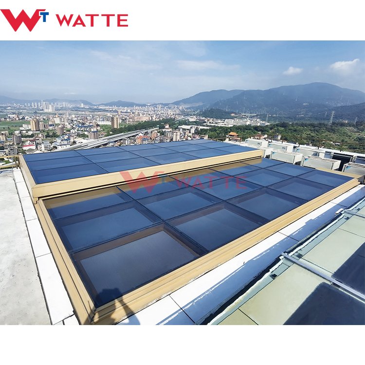 Highly Efficient Performance Aluminum Movable Open Glass Roof Window Rooflight Electric Motorize Sliding Skylight System