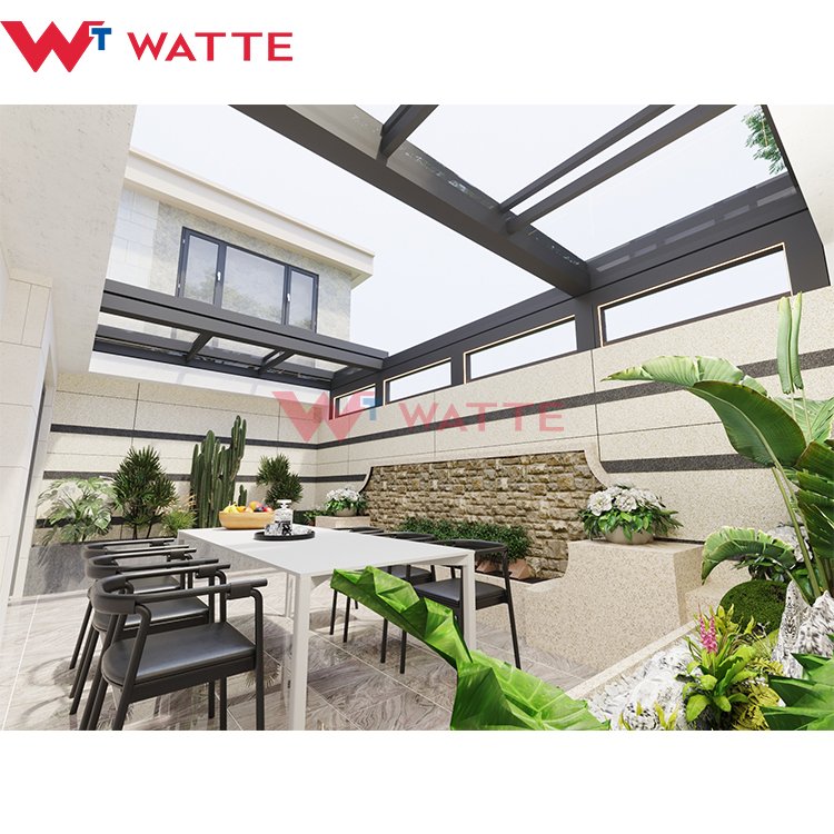 Highly Efficient Performance Aluminum Movable Open Glass Roof Window Rooflight Electric Motorize Sliding Skylight System