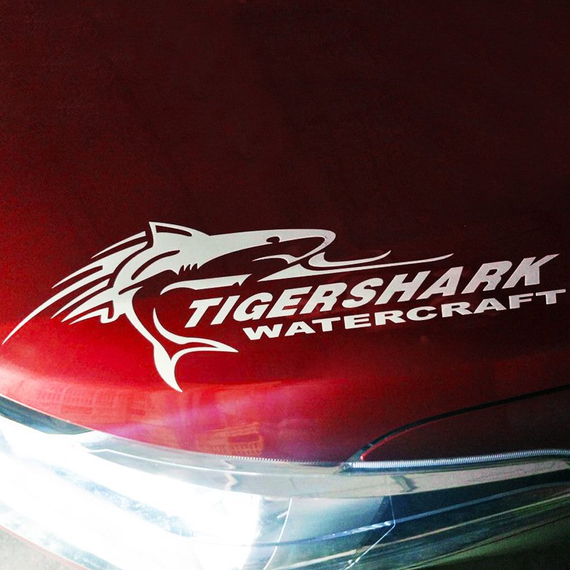 Custom Vehicle Sedan UV Proof Vinyl Reflective Decals Auto Car Hood Bumper Body Scratch Cover Tiger Shark DIY AD. Decor Stickers