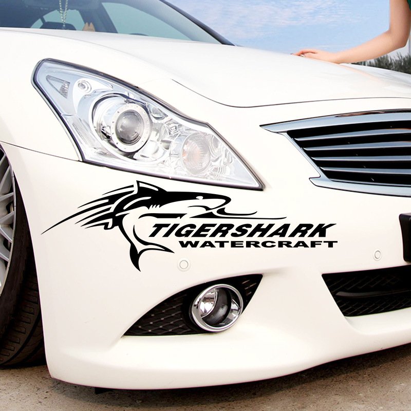 Custom Vehicle Sedan UV Proof Vinyl Reflective Decals Auto Car Hood Bumper Body Scratch Cover Tiger Shark DIY AD. Decor Stickers