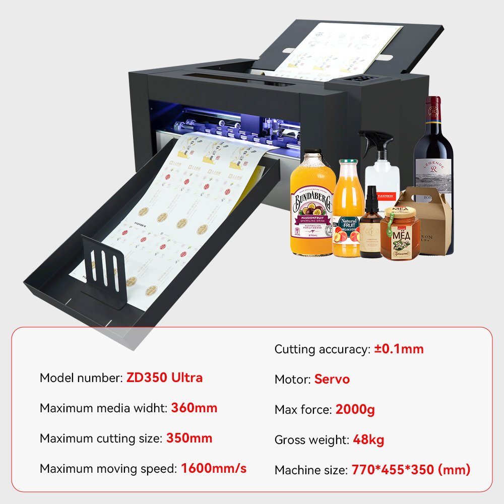 Purcell ZD350 Ultra Automatic Feeding Cutting Machine Servo Motor Sheet Sticker Cutter Plotter CCD Digital Die Cutting Machine