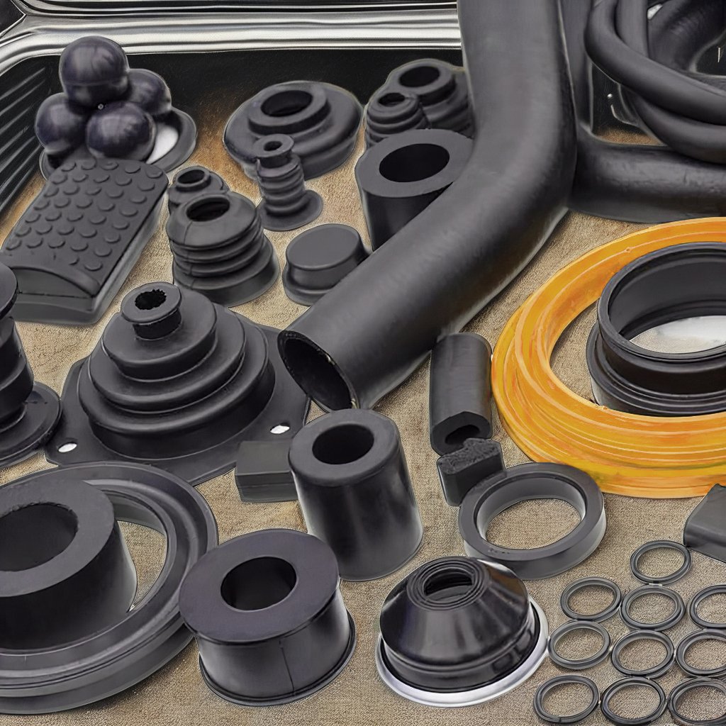 Custom Auto Motor Vehicle Accessories NR CR NBR EPDM Molding Compression Moulding Rubber Parts PVC Flat Gaskets Sealing