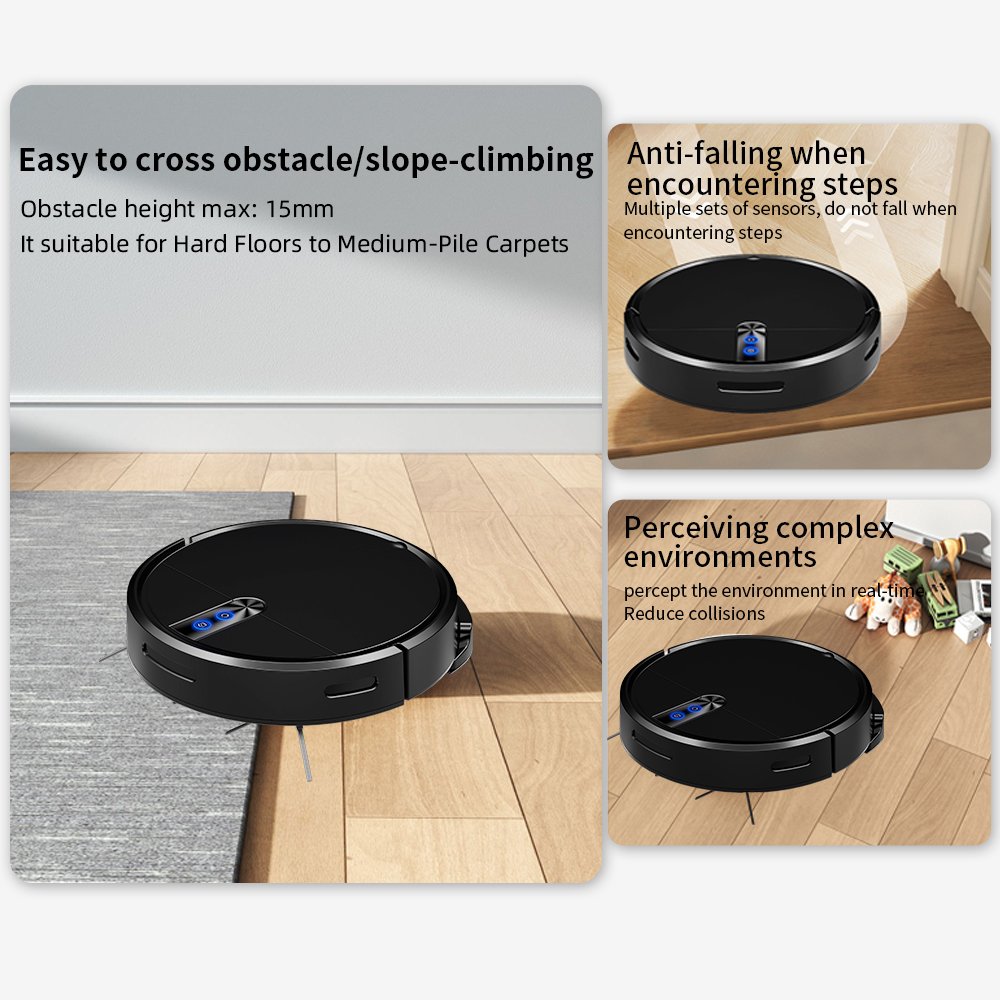 3 in 1 Robot Vacuum Cleaner Automatic APP WiFi Alexa Voice Control Aspiradora Mop Self-Charging Mopping for Pet Hair Carpet