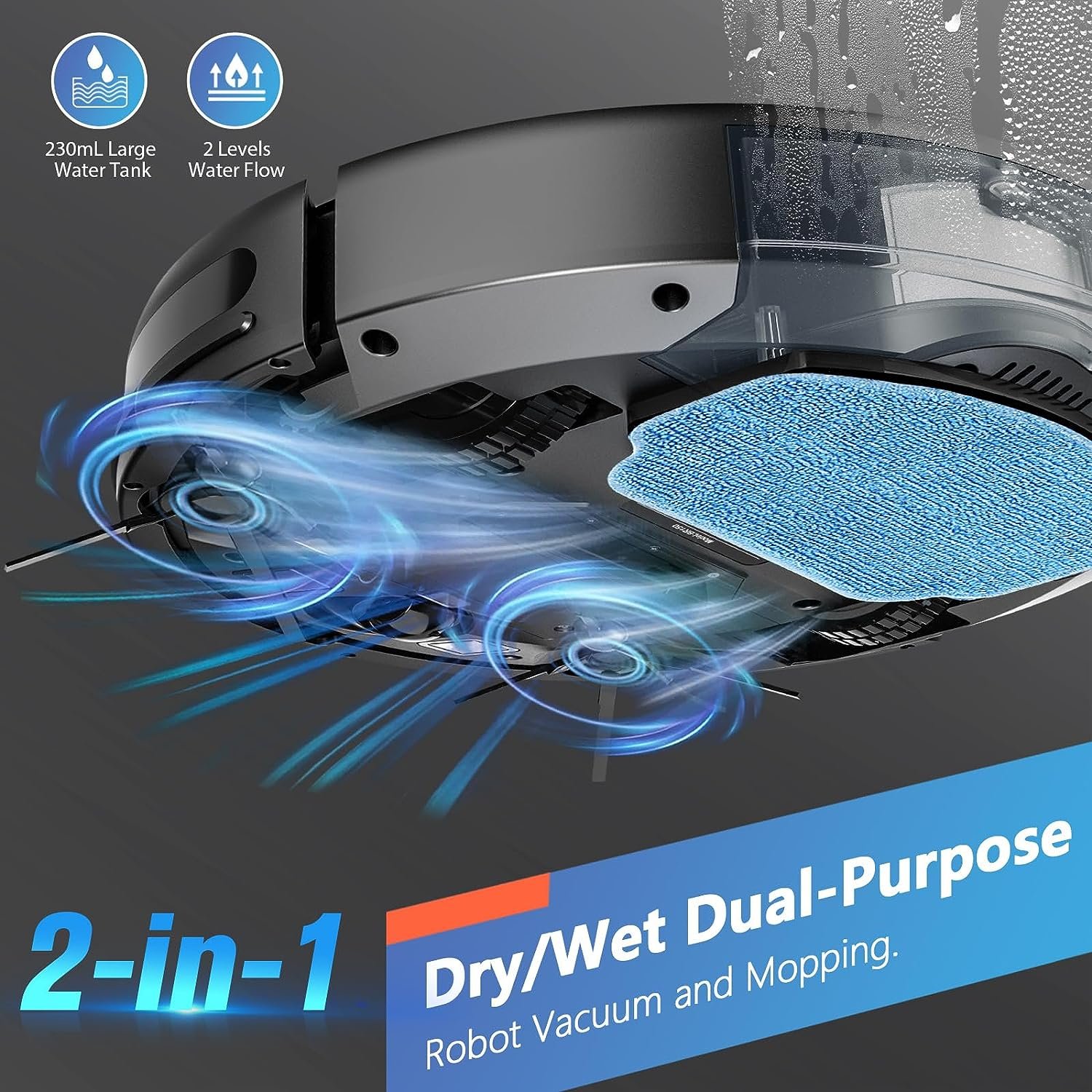 ONSON Wifi Mapping Dry and Wet Multi Surface Cleaning Mop Cleaner Vacuum Robot for Hardwood Floors Carpet