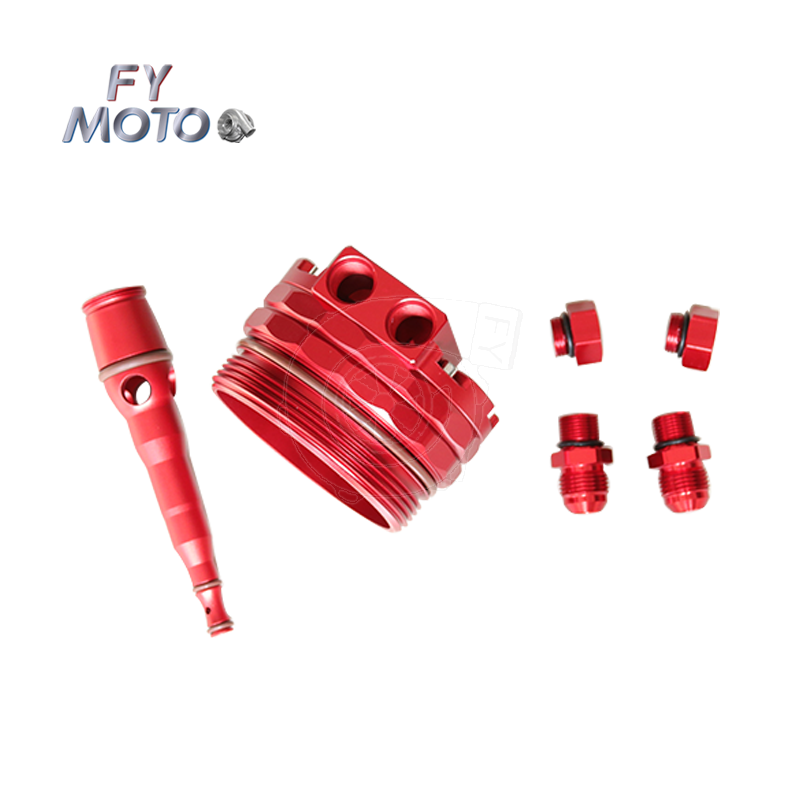 CNC Billet Oil Cooler Filter Lid Cover Cap AN10 Fittings 2 Sensor Ports for BMW M52 M54 M56 E46 E39 E60 E61 X3 X5 Z3 Z4