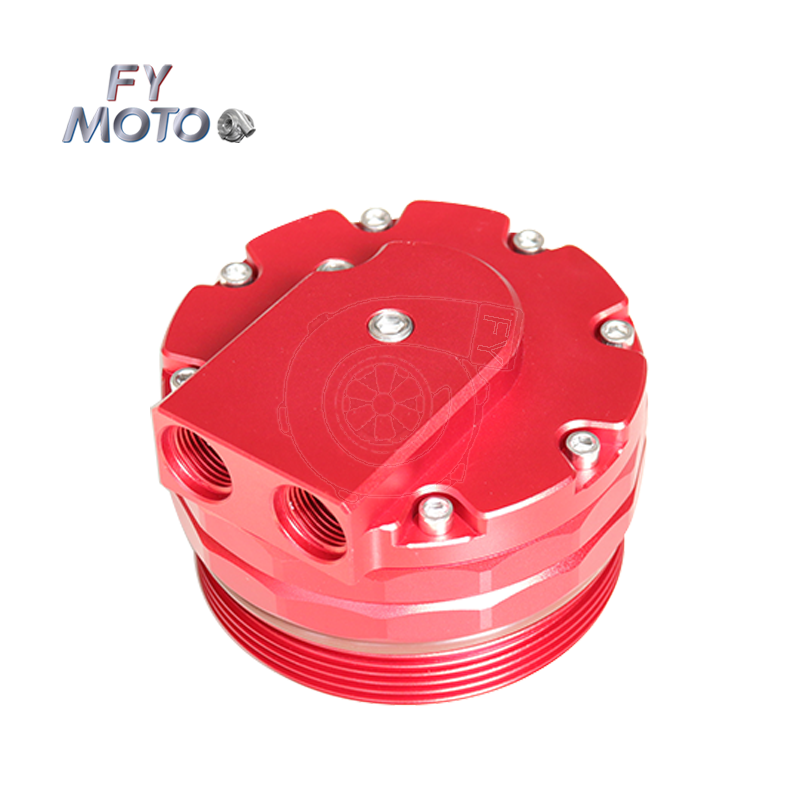 CNC Billet Oil Cooler Filter Lid Cover Cap AN10 Fittings 2 Sensor Ports for BMW M52 M54 M56 E46 E39 E60 E61 X3 X5 Z3 Z4
