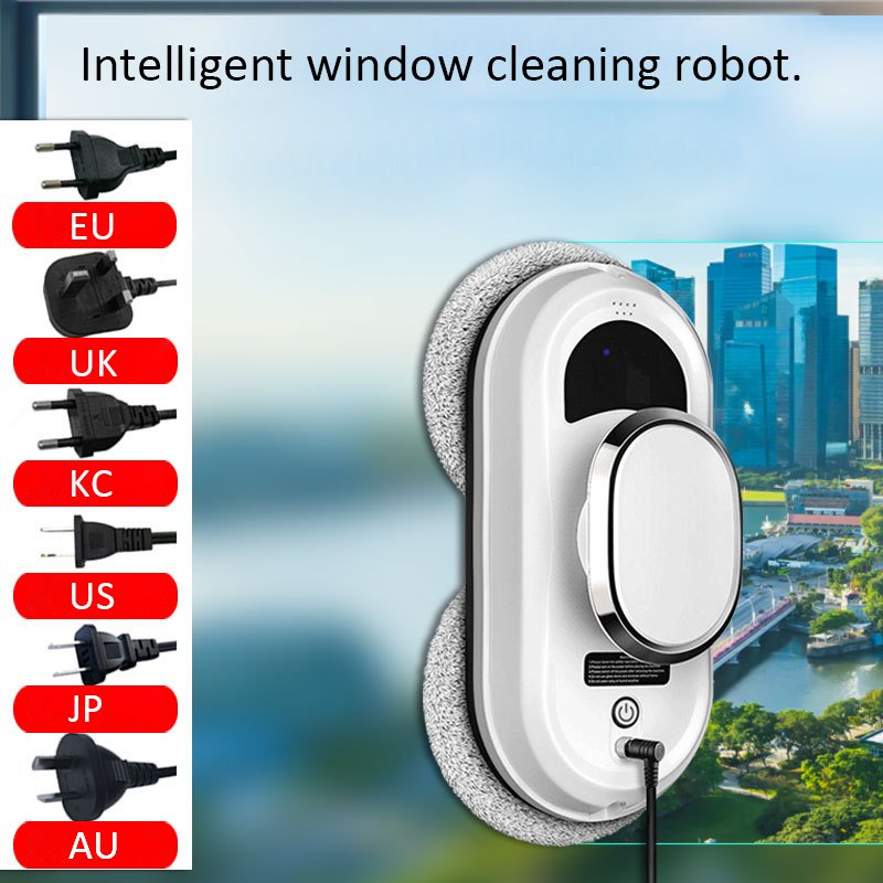 Remote-Controlled Vacuum Robot Window Cleaner Self-Cleaning Water Glass Cleaner for Household Car Outdoor Home Auto Outdoor Use
