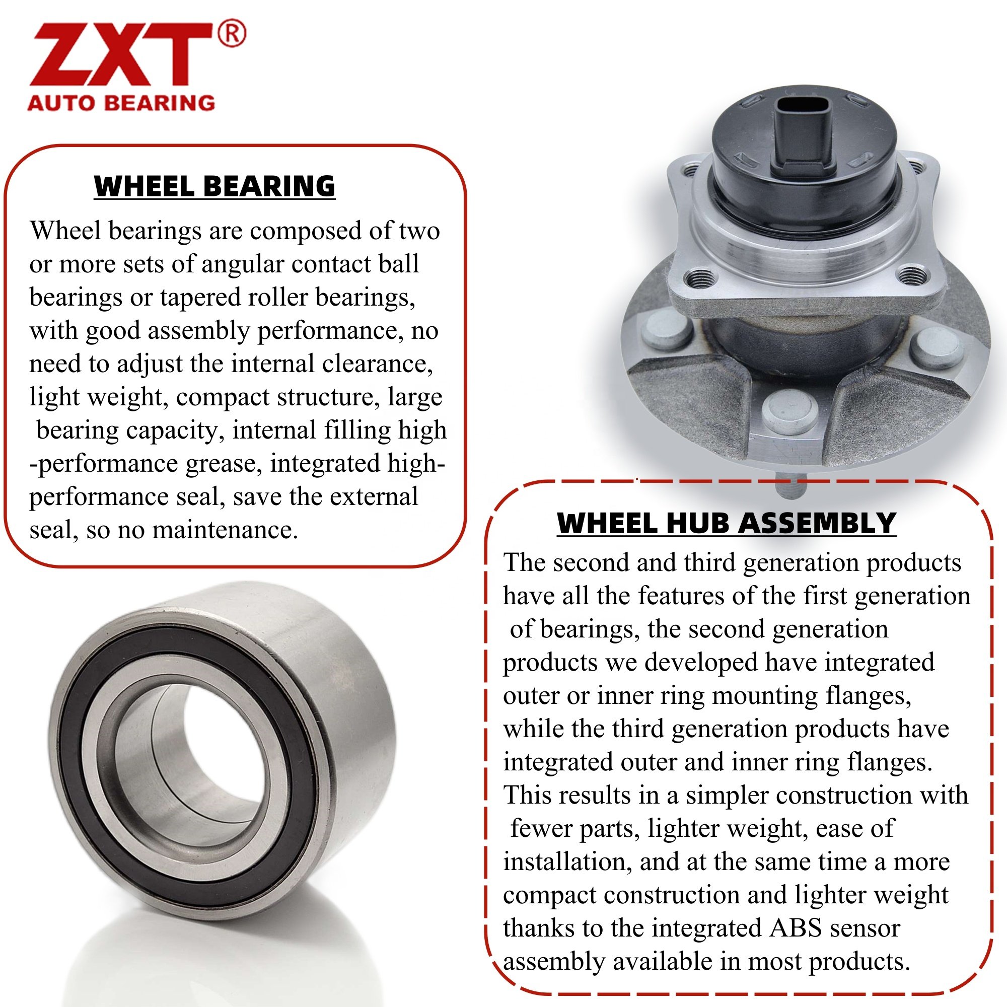 ZXT 28373-FL00A HUB421T-1 513413 Wheel Hub Bearing For SUBARU Front Wheel Hub Unit Auto Bearing