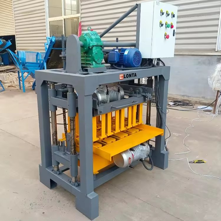 LONTA QMJ4-40 Semi Automatic Electric Interlock Hollow Paver Mould Cinder Cement Concrete Brick Block Making Machine Brique
