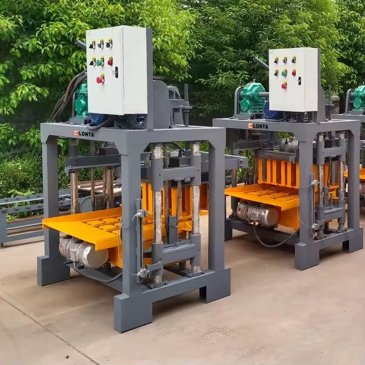 LONTA QMJ4-40 Semi Automatic Electric Interlock Hollow Paver Mould Cinder Cement Concrete Brick Block Making Machine Brique
