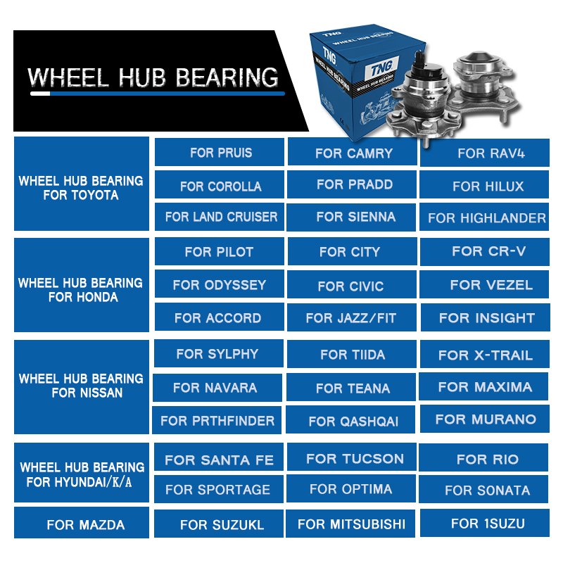 TNG Auto Hub Units Rear Axle Wheel Hub Bearing Unist for Toyota LEXUS COROLLA 86 Celica Prius/NHW20 2000-2009 42450-63011