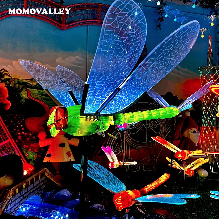 Hot Sale 120Cm Led Motif Light Dragonfly of Fluttering Light Decorative Lamp for Garden Christmas Party Halloween Display
