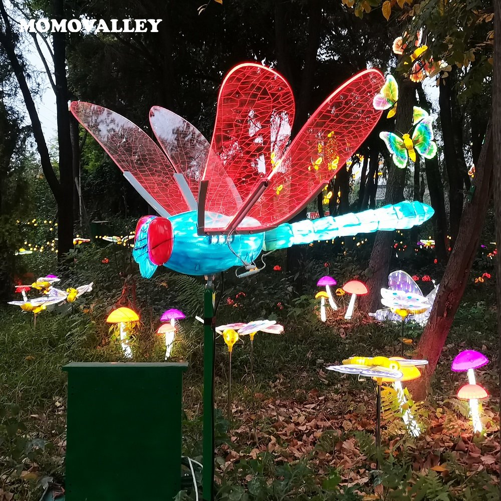 Hot Sale 120Cm Led Motif Light Dragonfly of Fluttering Light Decorative Lamp for Garden Christmas Party Halloween Display