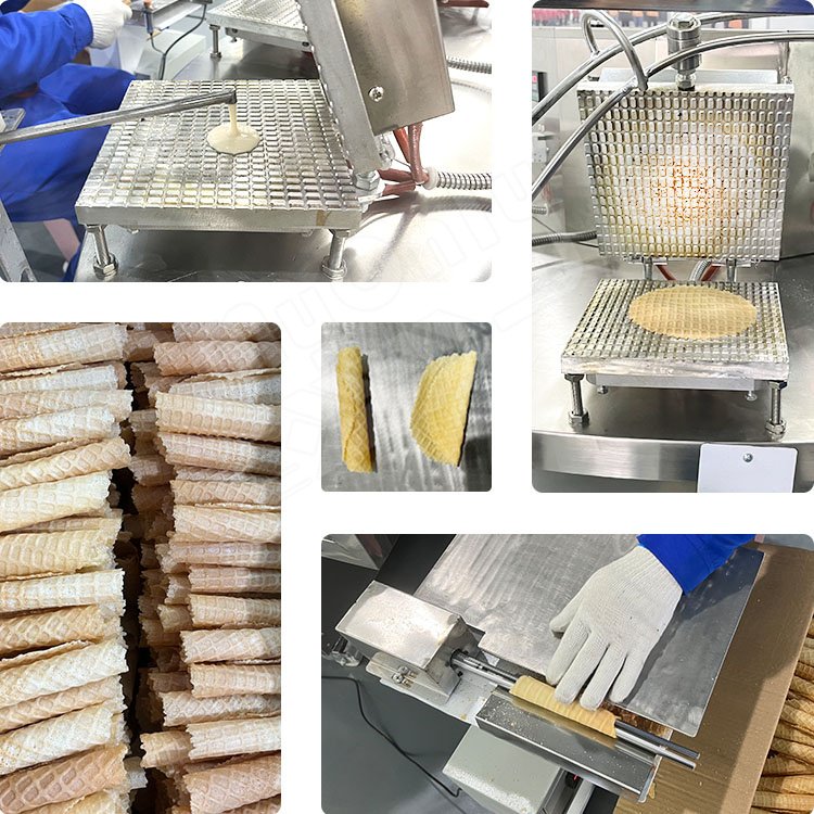 High Capacity Waffle Ice Cream Incense Cones Making Machine