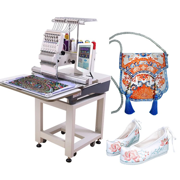 China Supplier Cheapest 1/2/4 Heads 9/12/15 Needles Auto Smart Home Clothes Garment Factory Use Embroidery Machine