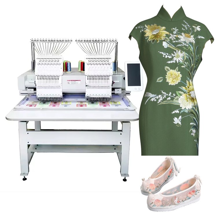 China Supplier Cheapest 1/2/4 Heads 9/12/15 Needles Auto Smart Home Clothes Garment Factory Use Embroidery Machine