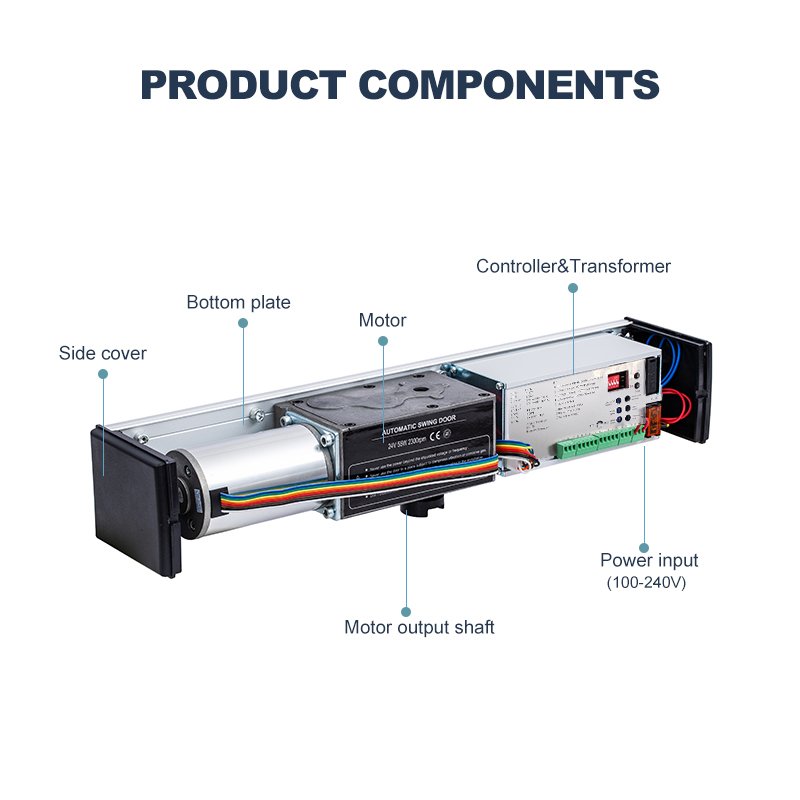 TURTECH SW100 SLIM Big Upgrade High Performance Easy Simple Installation Adjustment Reliable Automatic Swing Glass Door Motor