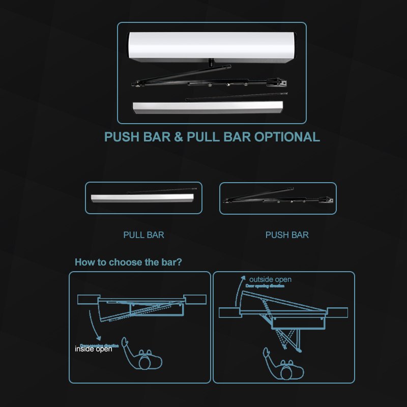 TURTECH SW100 SLIM Big Upgrade High Performance Easy Simple Installation Adjustment Reliable Automatic Swing Glass Door Motor