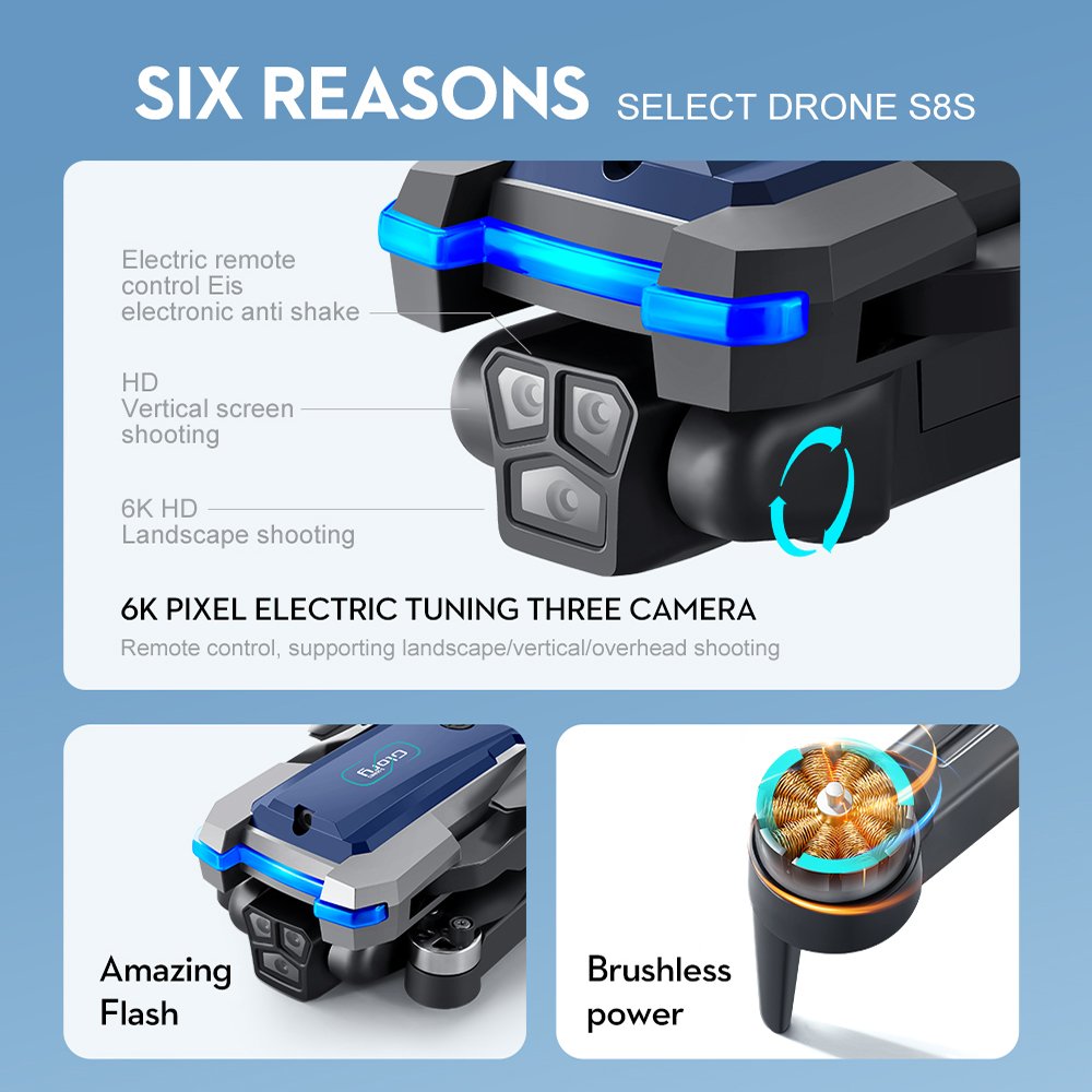 S8S Camera Brushless Drone Avoidance Aerial Photography Drone Remote-controlled Aircraft