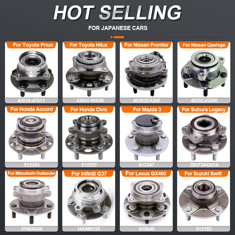 Rear Wheel Hub Bearing Front for Toyota Hilux Hiace Nissan Honda Fit Mitsubishi Mazda Lexus Suzuki Japanese Car