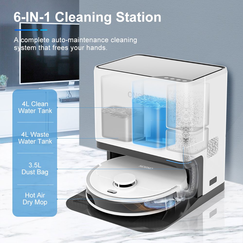 Intelligent Robot Vacuum Cleaner with Self-Emptying Dustbin Remote Control Wet Dry Function Brushless Motor for Household Use