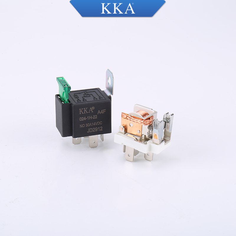 KKA-A4F 30A Automotive Fuse Relay Kit 12V/24V 4pin/5pin New 40A Auto Relays with Metal Bracket and Wire Harness for Cars