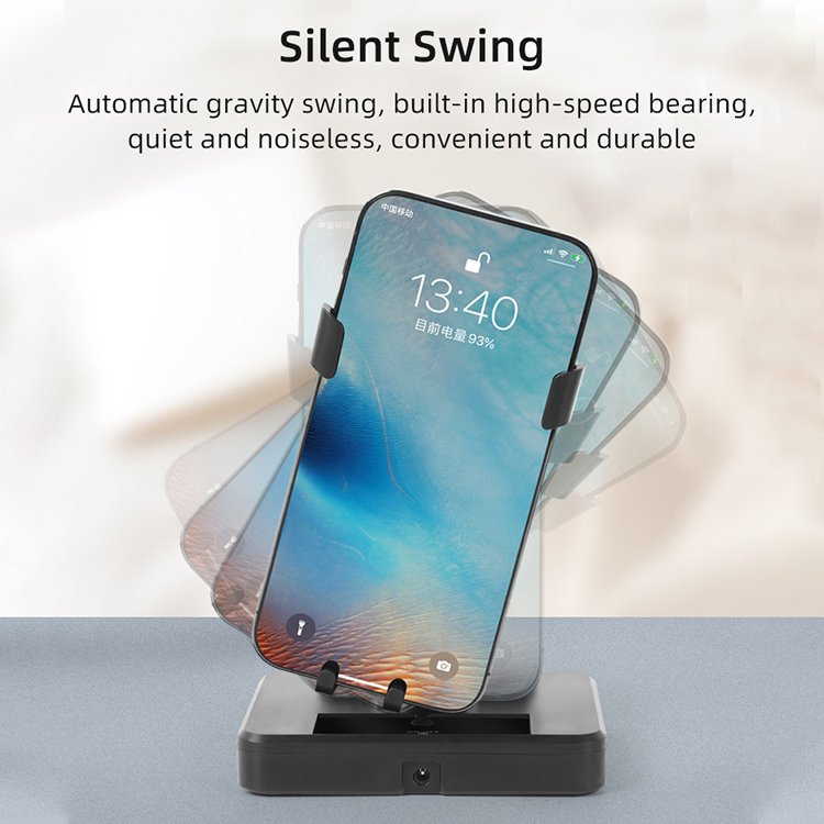 Auto Clamping Rechargeable Mute Timed Automatic Swing Device Mobile Phone Shaker