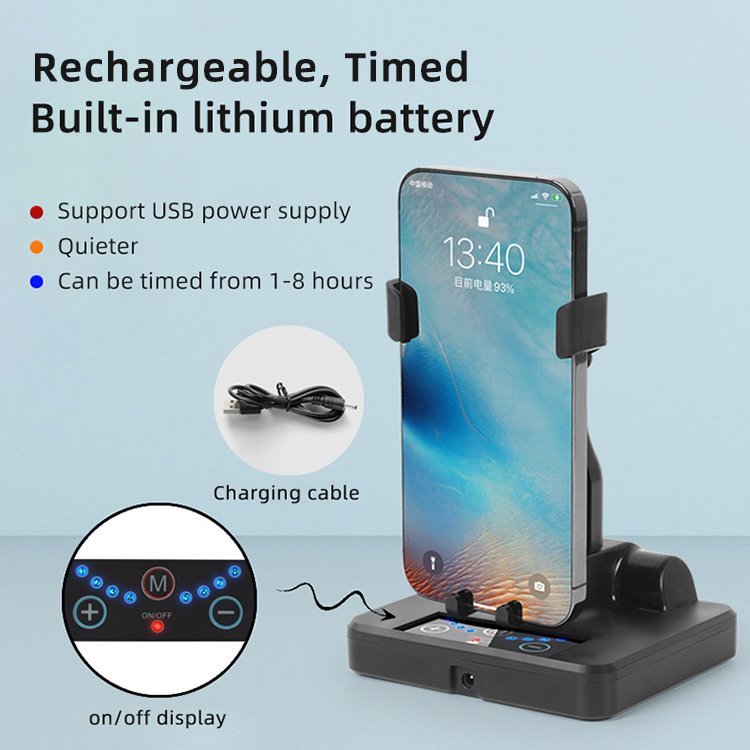 Auto Clamping Rechargeable Mute Timed Automatic Swing Device Mobile Phone Shaker