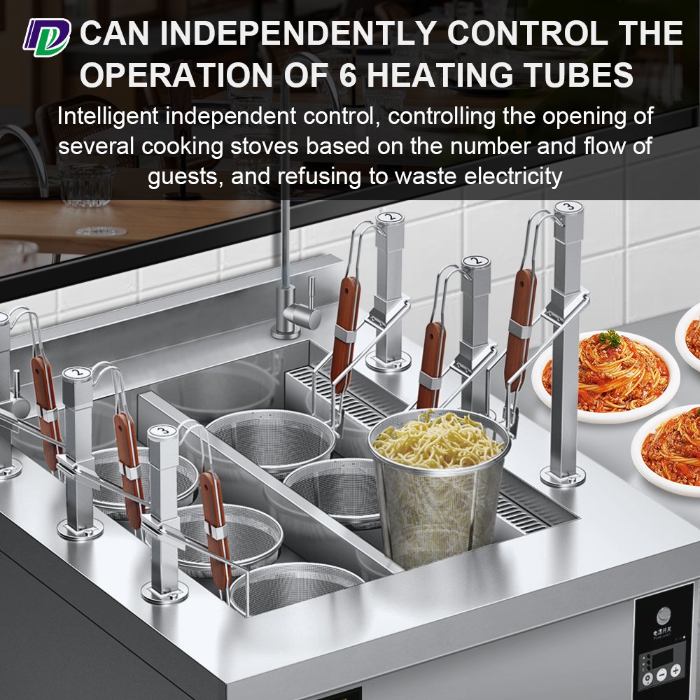 Commercial Noodle Cooker Electric Boiled Noodles 3 Heads Smart Automatic Lift Ramen Noodle Pasta Cooking Machine