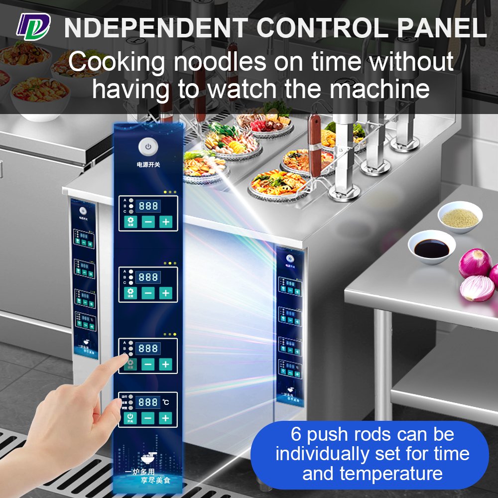 Commercial Noodle Cooker Electric Boiled Noodles 3 Heads Smart Automatic Lift Ramen Noodle Pasta Cooking Machine