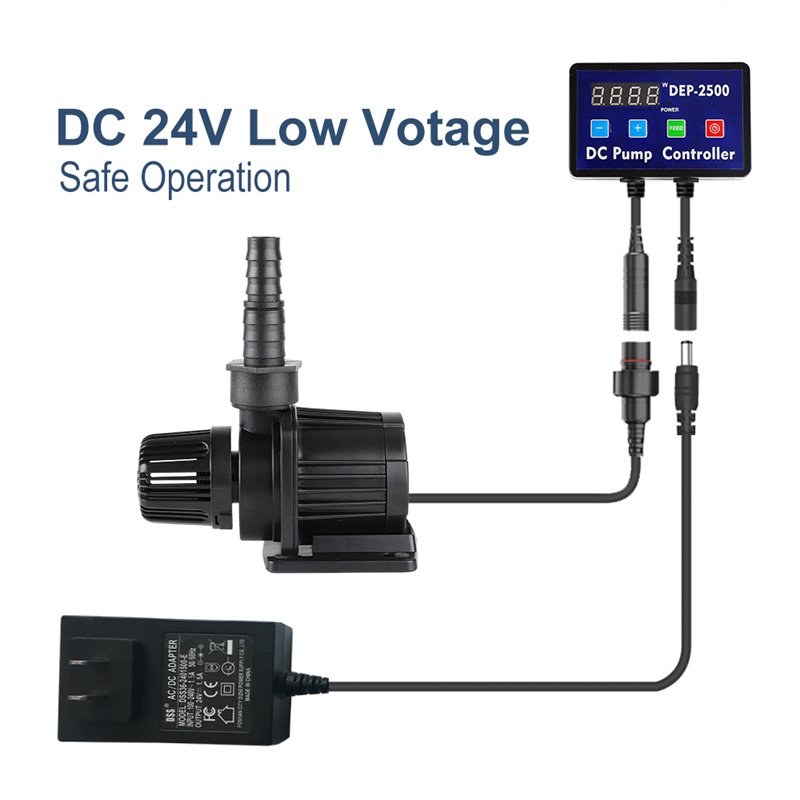 JUYANG 2500L/H 25W 24v Dc Water Pump Automatic Fountain Water Pumps Submersible Outdoor Motor Water Pump Dc 24v