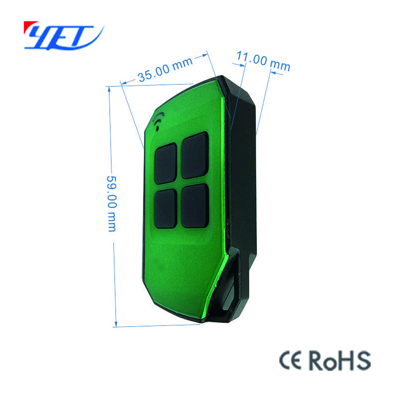 YET2129 Hot Sale 4 Channel Wireless Learning Code Ev1527 Auto Gate Remote Control Key Rf Transmitter Door Key