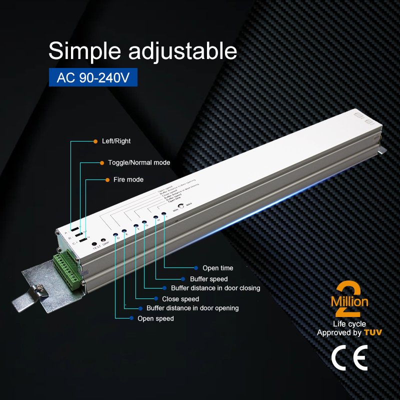 Doortec HH125 Automatic Glass Sliding Door With Sensor 55W Motor Auto Door for Hotel