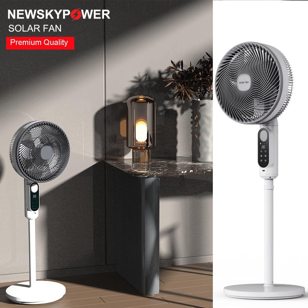 Factory Price Luxury Solar Charging Energy Fan Stand MJ-SF6 MONO USB Portable Electric Commercial AC/DC Auto Fan for Home Office