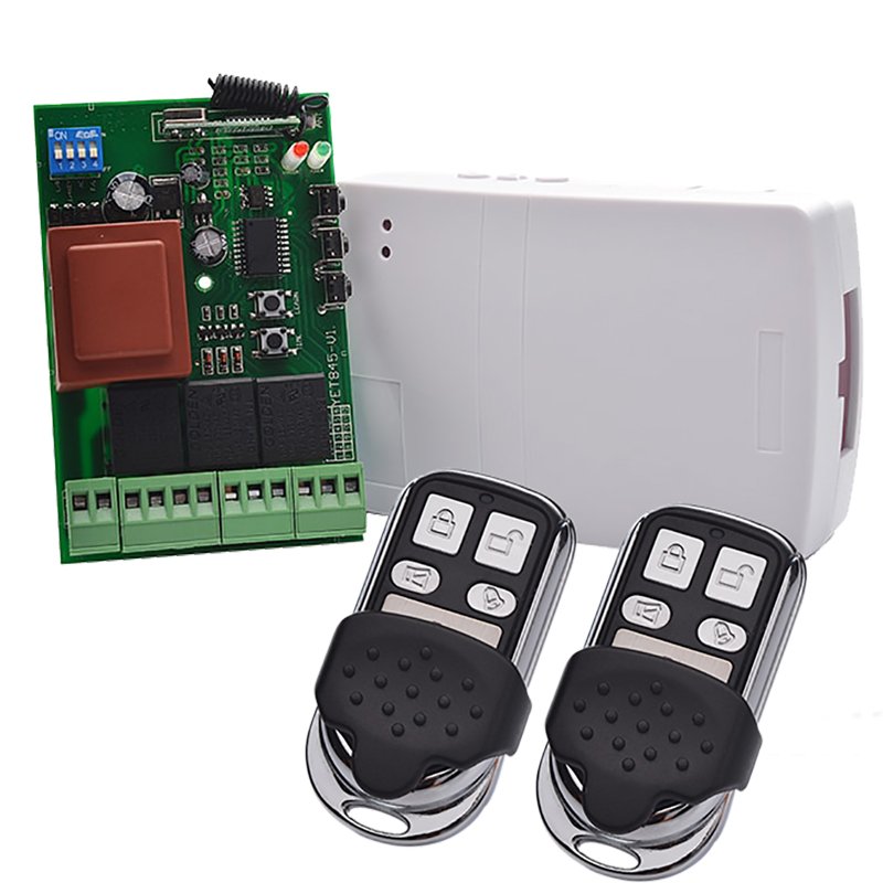 110V 220V Control Board For Motor Garage Door Roller Shutter Auto Gate 433mhz Control Panel With two Remote Transmitter