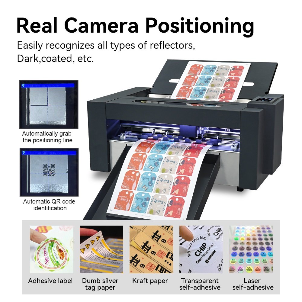 ZD350 Ultra Automatic Servo Motor 1600mm/s High Speed Paper Cutter Machine CCD Camera Kiss Full Cut A3 Sticker Cutting Machine
