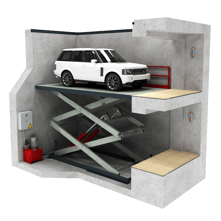 Deck Scissor Car Lift Hydraulic Modern Style Car Parking System Level Car Parking Scissor Lift