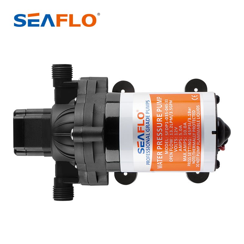 SEAFLO 115V DC Water Pump 1.8GPM 50PSI Industrial Water Booster Pressure Freezer Drain Pump Micro Diaphragm Pump
