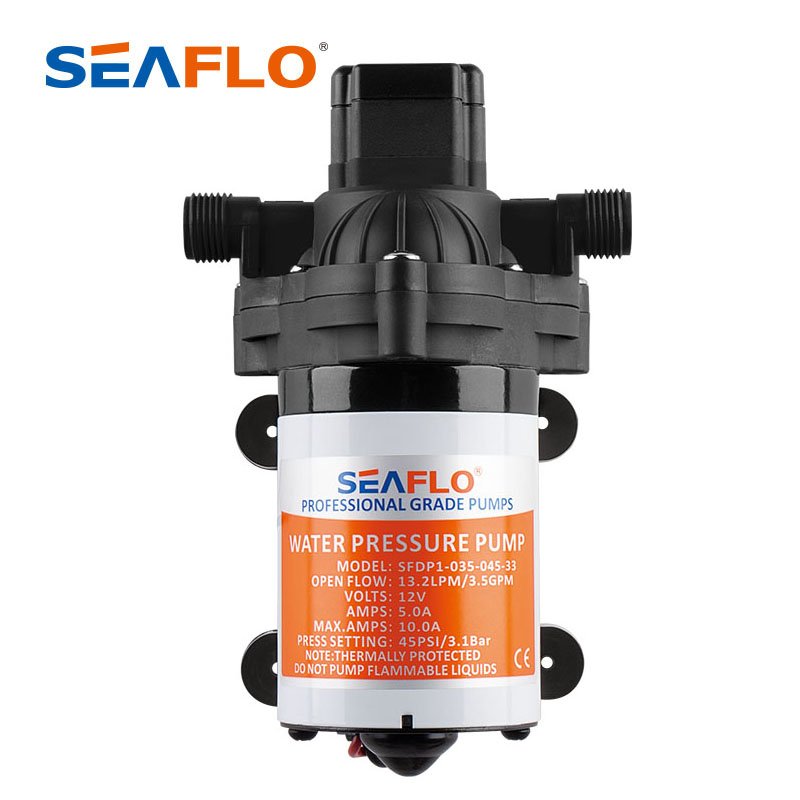 SEAFLO 115V DC Water Pump 1.8GPM 50PSI Industrial Water Booster Pressure Freezer Drain Pump Micro Diaphragm Pump
