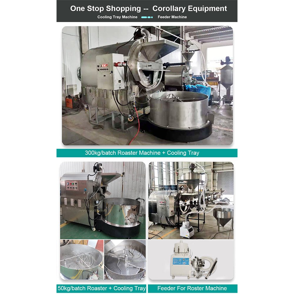 30-500kg/batch Stainless Steel Electric Gas Heating Coca Coffee Beans Grain Pistachio Soybean Seeds Nut Roaster Roasting Machine